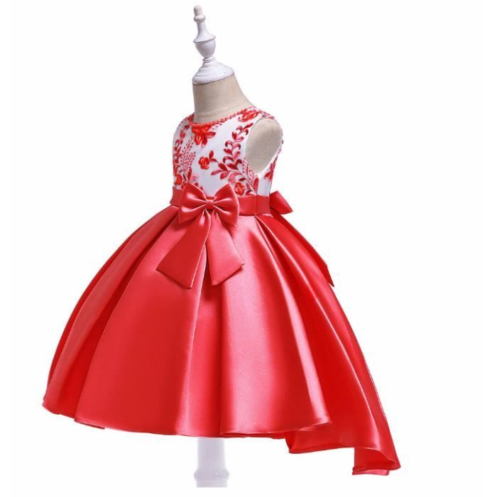 Robe de Cérémonie Princesse Fille Imprimé en Tulle Robe de Mariage