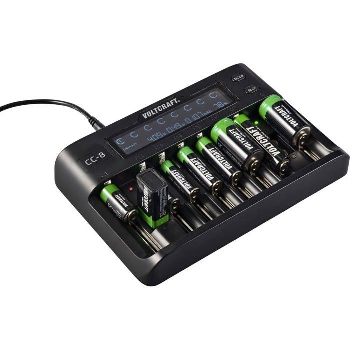Chargeur de Piles Universel LCD, Chargeur de Piles Rechargeables pour AA/HR6, AAA/HR3, C/HR14, D/HR20 Ni-MH NiCD avec Entrée Type C/Micro USB | Leroy Merlin