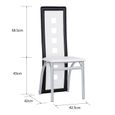 Chaise Moderne pour Cuisine Salle à Manger - QIAN - Set 4 - Structure en Métal Chrome + Simili cuir - Blanc/Noir-2