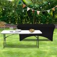 Housse noire pour table pliante 180CM - IDMARKET - Extensible - Meuble de jardin-2