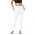 Femmes Workout Out Pocket Leggings Fitness Sports Running Yoga Athletic Pants blanc-2