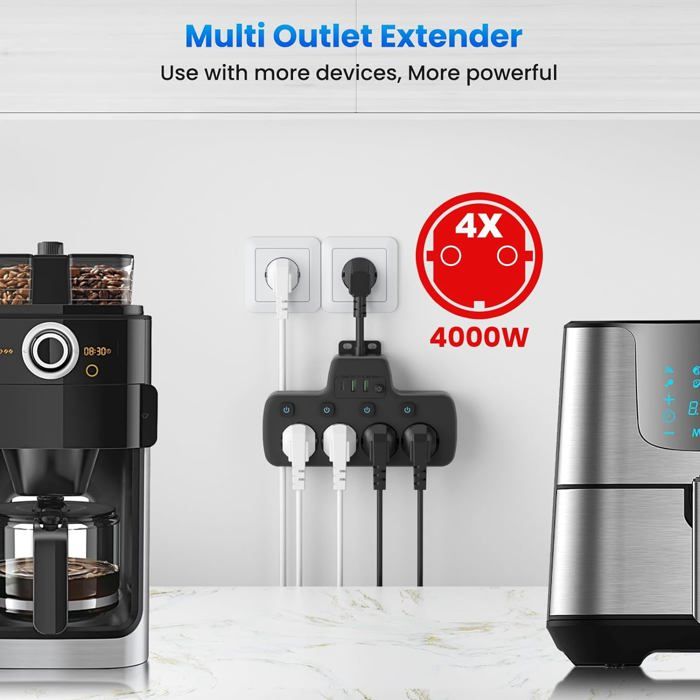 Prise Multiple avec Interrupteur Individuel Multiprise Electrique avec ...