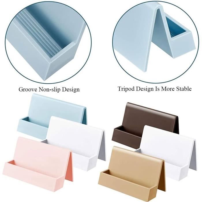 Porte-cartes Visite Acrylique Porte-cartes De Visite WEGREAT - Lot De 2 Présentoirs Acrylique 4 étages Porte-cartes Bureau Exposition