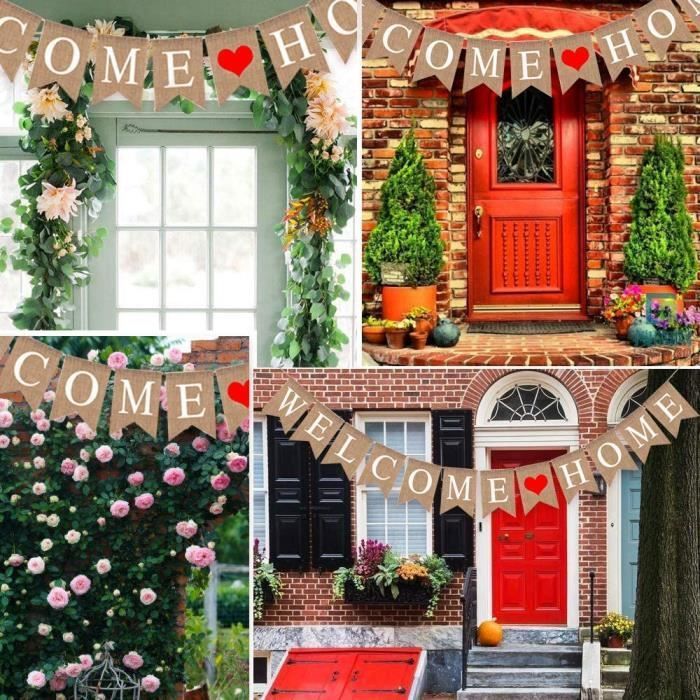 Welcome Home Bannière, 3 Mètres Guirlande Bannière Bienvenue À La