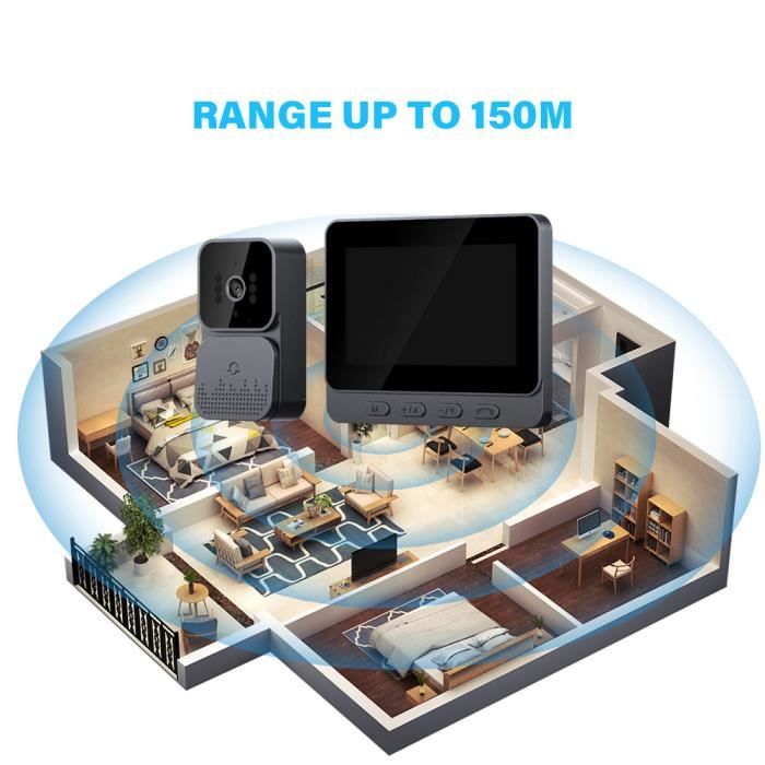 Sonnette avec vision nocturne infrarouge camera cachee et carte 64Go