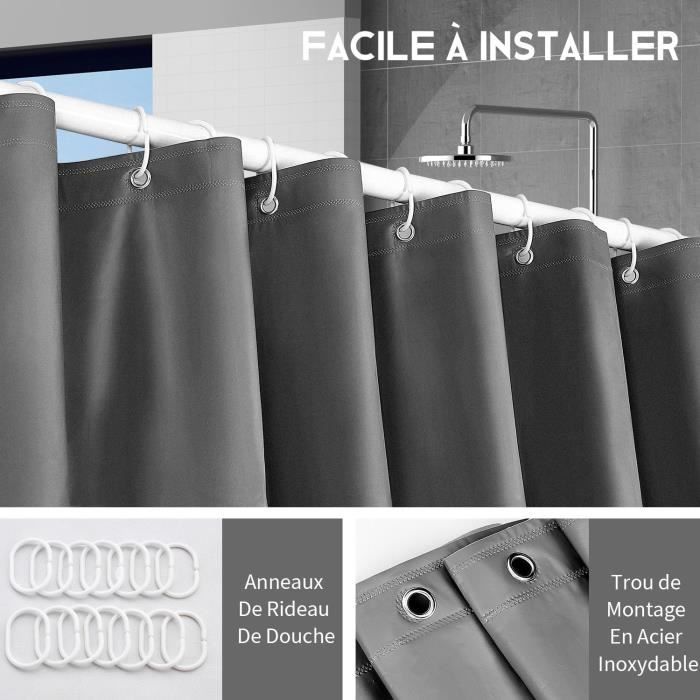 UNIOND Rideau de douche en tissu imperméable imprimé attrape-rêves avec crochets pour salle de bain, 183 x 183 cm