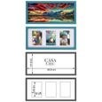 Cadre rectangulaire multi photo pour 3 Photos 10 x 15 cm Bois de Pin Massif Vitre en Plexiglas - Bleu Sarcelle-3