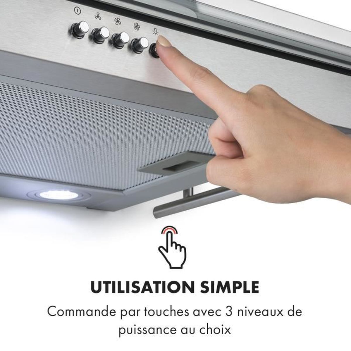 Klarstein Maverick Hotte Aspirante 70cm 400 M H 65db Inox Argent Verre Achat Vente Hotte Cdiscount