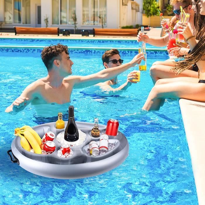 Bar Flottant pour Piscine en Forme Ananas,Porte Gobelet Gonfble 2 en 1, Boissons et Coltions,7 Trous,pour Fête Avocat - Jardin