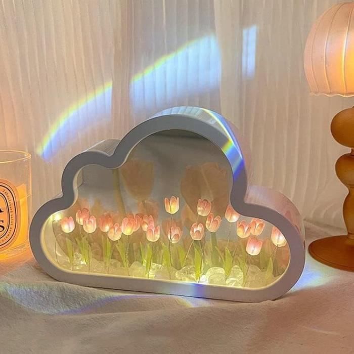 Cloud mirror with online led lights