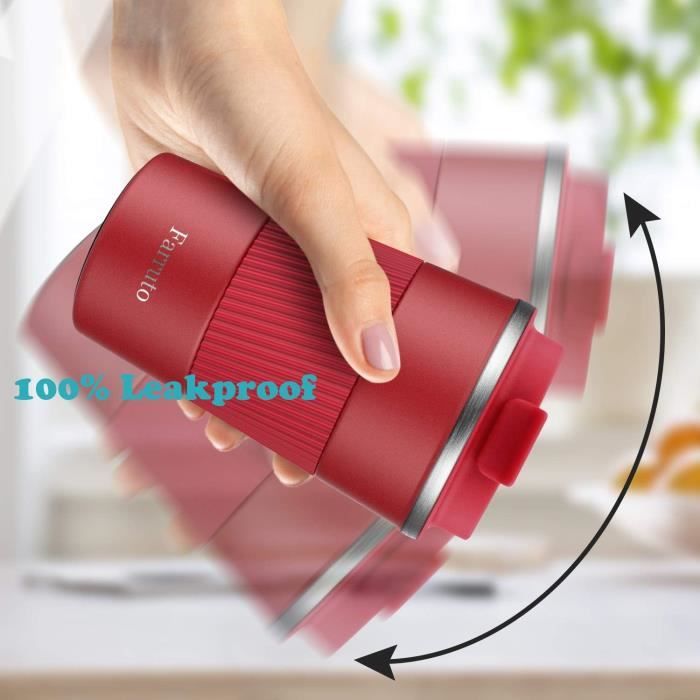 Tasses de voyage de 400 ml en acier inoxydable avec couvercle étanche à double paroi isotherme