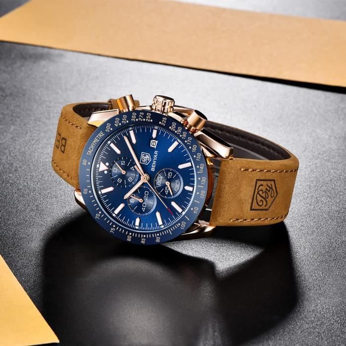 Montre homme gros bracelet cuir outlet