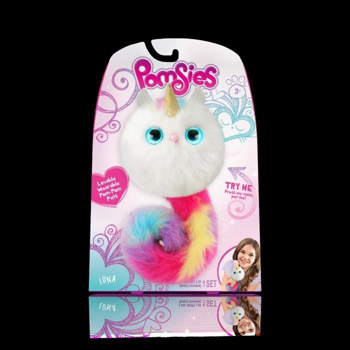 POMSIES Peluche Winter Licorne blanche et bleue Cdiscount Jeux Jouets