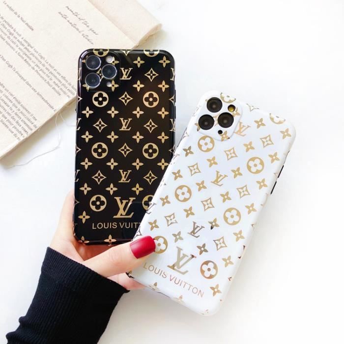 Coque iPhone XS-X,LOUIS VUITTON Blanc Dorure Premium AntiChoc Souple  Silicone Coque Compatible iPhone XS-X - Cdiscount Téléphonie