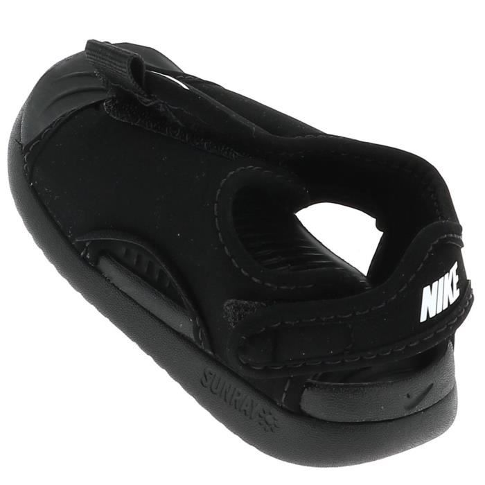 Sandales b b Sunray noires Nike scratchs souples et logo