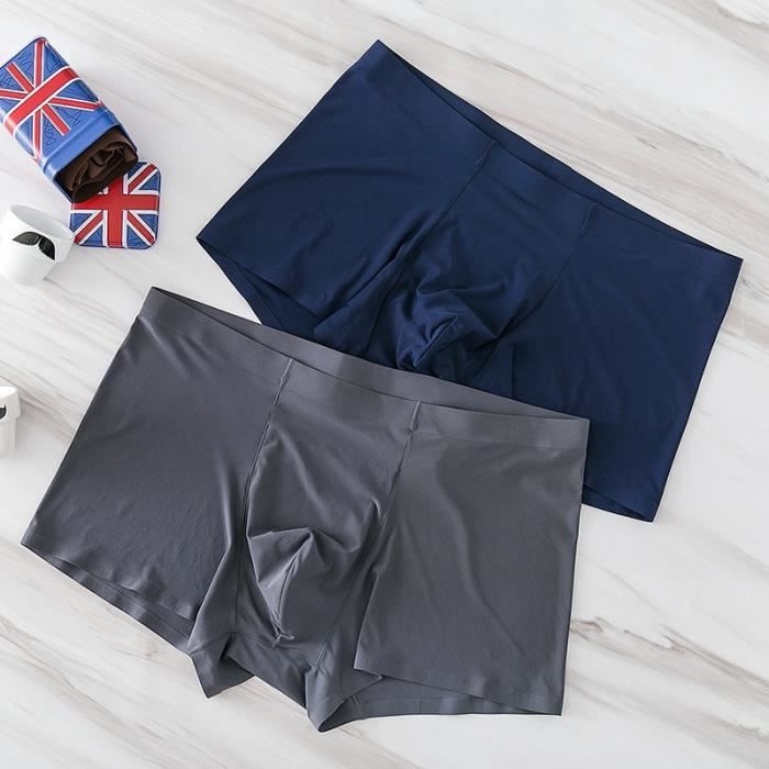 Sous vetement Boxers de luxe en soie sans couture pour hommes sous vetements Spandex 3D entrejambe en Nylon slip Type GRPUWHBL Blanc Cdiscount Pret a Porter
