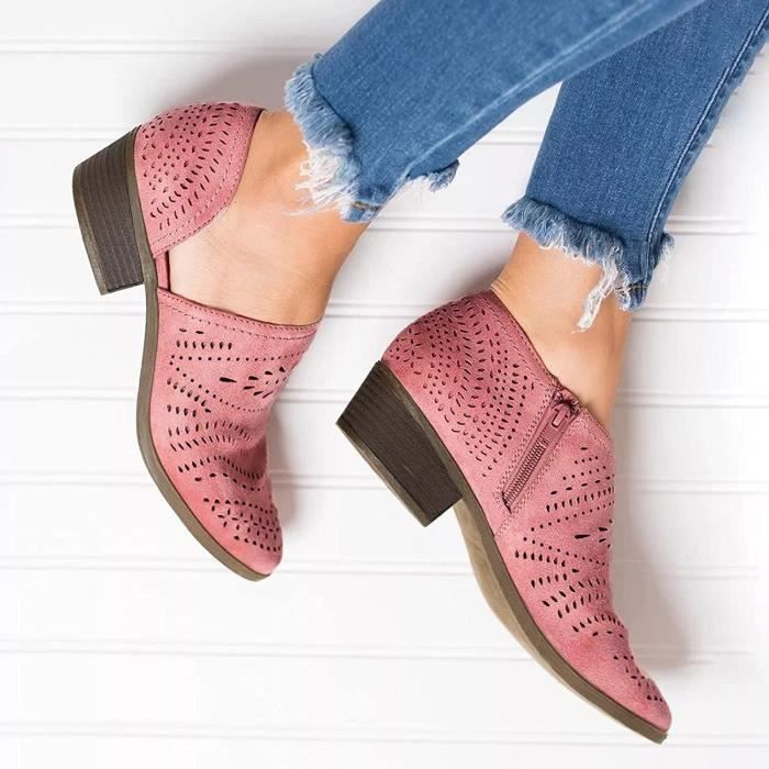 Sandales Femmes Talon Carre Confortable Semelles Souples