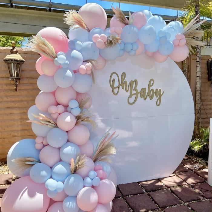 DAZAKA Ballon Rose et Bleu Pastel, 100 Pièces - 12 30 cm - LATEX NATUREL, Ballon Gonflable Hélium, Ballon Baudruche