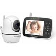 MAGICFOX BabyPhone 3.5" LCD - Rotation 360° - Caméra zoom 1080p - Surveillance de Température - Berceuse - Vision Nocturne-0