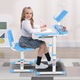 Ensemble de chaise de bureau pour enfants avec bureau pour enfants, réglable en hauteur, Table de travail-KOR-0