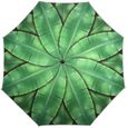 Parasol Esschert Design Feuilles 184 x 226 cm polyester vert - Mât droit - Manuel - Rectangulaire-0