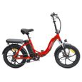 Vélo électrique pliable Fafrees F20-R - Batterie 36V 16Ah - Shimano 7S - Pneus 20"x3.0 Fat Tire - Rouge-0