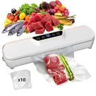 BEYAWL Machine sous vide alimentaire,10 Sac à Vide Alimentaire- Blanc, 60 kPa puissance d’aspiration,LED Voyants et 4 Fonctions