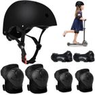 OUTUOTWQ Casque Protection pour Roller, Skateboard, Vélo, Trottinette pour Enfant 5 à 12 ans, M, Noir