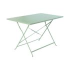 SWEEEK Table de jardin bistrot pliable - Emilia rectangle vert de gris- Table rectangle 110x70cm en acier thermolaqué