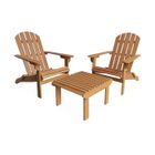 SWEEEK Fauteuil de jardin bois d'eucalyptus + repose-pieds (lot de 2) Adirondack Salamanca x2 + Table/repose pieds