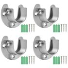 FODLON Support de Tringle à Rideau, Lot de 4 Acier Inoxydable Support pour tringle Ouverte en Forme de U