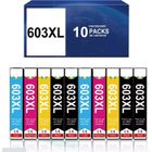 WOUNGZHA 10Pack 603XL Cartouches d'encre Compatibles pour Epson 603 XL Epson Expression Home XP-2100 XP-2105 XP-4105 XP-3100 XP-4105 XP-4100