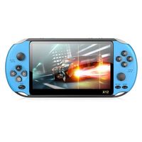 Console de jeu portable PSP 5.1 pouces avec double bascule intégrée et 2000+ jeux - Bleu