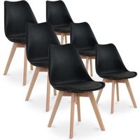 Chaises CATHERINA - Noir - Scandinave - Pieds bois
