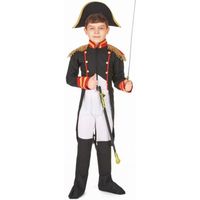 Déguisement Napoléon garçon - Noir - Veste courte et pantalon blanc - Costume pour enfant de 5 ans et plus