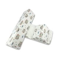Oreiller bébé de sommeil soutien latéral en coton doux réglable anti-roulement lavable -Chat gris