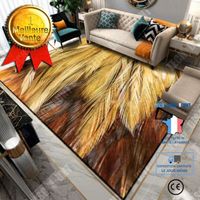 TD® Tapis de sol de paon de plumes d'animaux d'intérieur de tapis de velours de diamant d'or