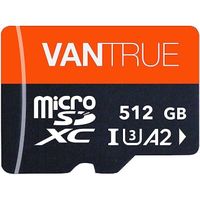 Vantrue 512G Carte mémoire microSDXC UHS-I U3 4K UHD Carte SD pour caméra de voiture transfert vidéo haute vitesse