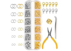 Beebeecraft 240pcs 2 Taille Anneaux De Saut Ouverts Torsadés 18K Plaqué Or Anneaux De Saut Connecteurs 8mm 6mm O Anneaux Pour DIY Boucle D'oreille Bracelet Collier