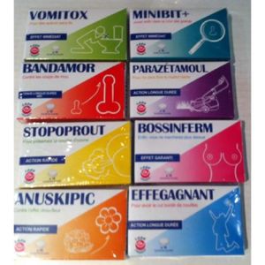 Décors de table Lot De 8 Boites Faux Médicaments Humoristique