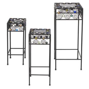 D/écor pour Int/érieur Ext/érieur Jardin Maison Balcon AOIO 4 Pi/èces Supports de Pot Porte-Pots de Fleur en Fer Forg/é Support pour Plante en M/étal R/ésistant /à la Rouille Noir