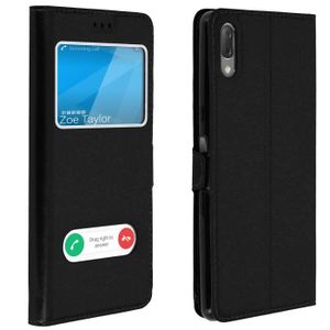 COODIO Coque en Cuir Sony Xperia L3 Étui Téléphone Sony Xperia L3 Noir Housse Pochette Sony Xperia L3 Fonction Stand Etui Coque pour Sony Xperia L3 