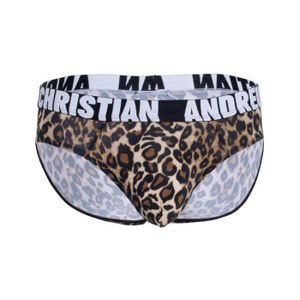 CULOTTE - SLIP Andrew Christian - Sous-vêtement Hommes - Slips Homme - LEOPARD BRIEF W/ ALMOST NAKED® - Noir