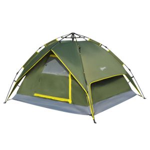 Hewolf Tente Automatique D/ôme de Camping pour 3-4 Personnes Version Mise /à Jour de la Tente hydraulique Tente Double Toit /à Pop up Tente UV avec Sac de Transport 230 x 210 x 130cm