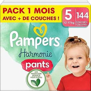 COUCHE Pampers 144 Couches-Culottes Bébé Harmonie Pants Taille 5 (12-17 kg), Pack 1 Mois, 100% d'absorption Pampers & des Ingrédients d'ori