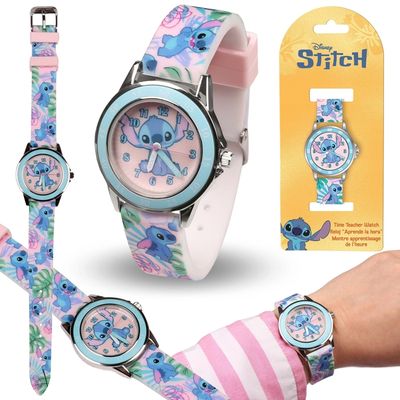 DISNEY Stitch MONTRE-bracelet à QUARTZ pour enfants, montre d'apprentissage ANALOGIQUE POUR FILLES