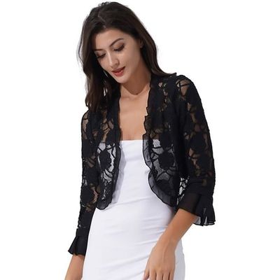 Bolero Mariage Femme Cardigan Ete Dentelle pour Robe Soiree Ceremonie S XXL IEFIEL Noir Cdiscount Pret a Porter