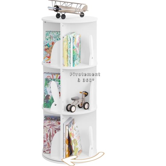 EMPORIUM Bibliothèque Verticale Avec Base Pivotante BABELE (Satin Gris Fumé - Verre Acrylique Et MDF) - Design