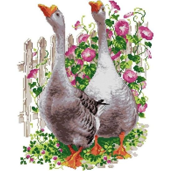 Kit De Points De Croix 20x20cm, Bricolage à La Main, Motif Alpaga