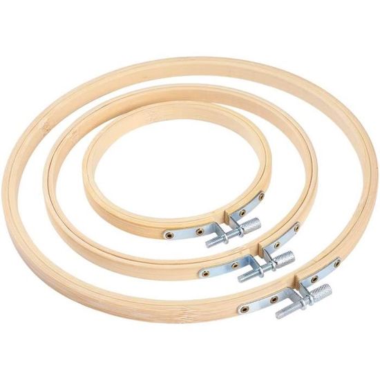 Lot De 12 Cerceaux à Broder En Bambou De 9 Cm, Anneaux Circulaires Réglables Pour Point De Croix, Couture, Artisanat